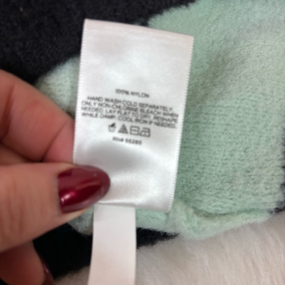 Express Mint Fuzzy Sweater with Gold Buttons - Picture 7 of 7